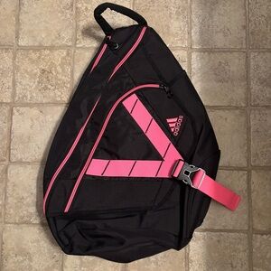 Adidas Black and Pink Crossbody Bag